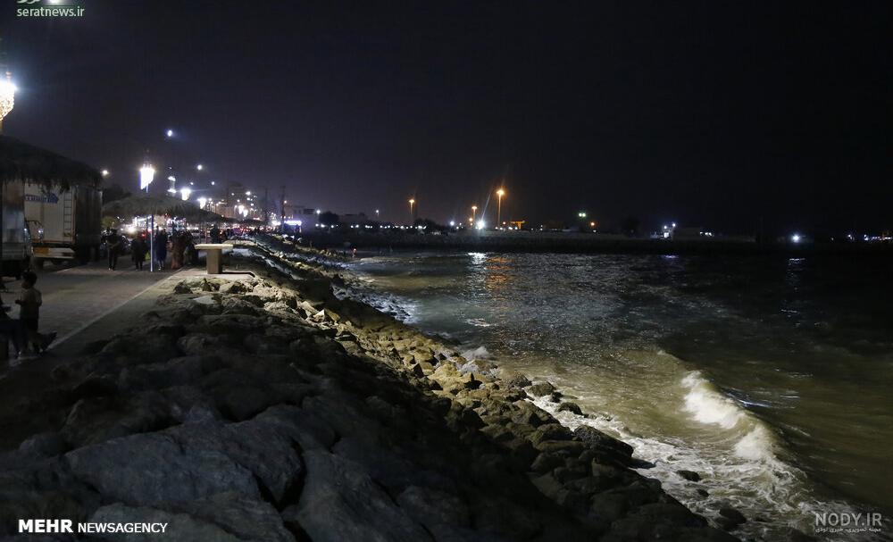عکس لب دریا بندرعباس شب