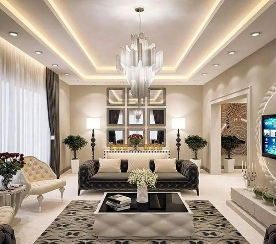 کناف سقف پذیرایی - مدل مستطیلی، مربع و گرد ساده و شیک
