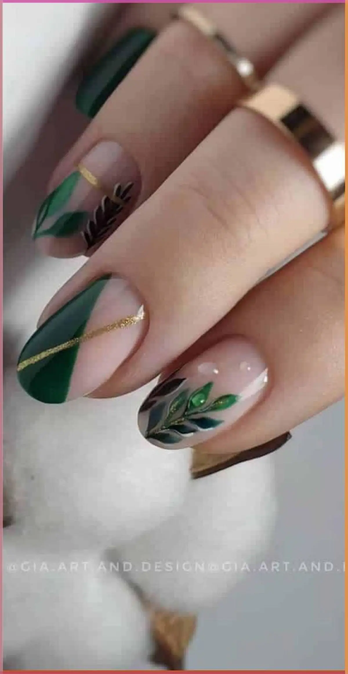 طراحی ناخن به رنگ سبز