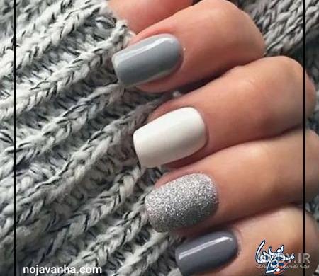عکس / مدل های ناخن به رنگ سفید طوسی عکس / مدل های ناخن به رنگ سفید طوسی
