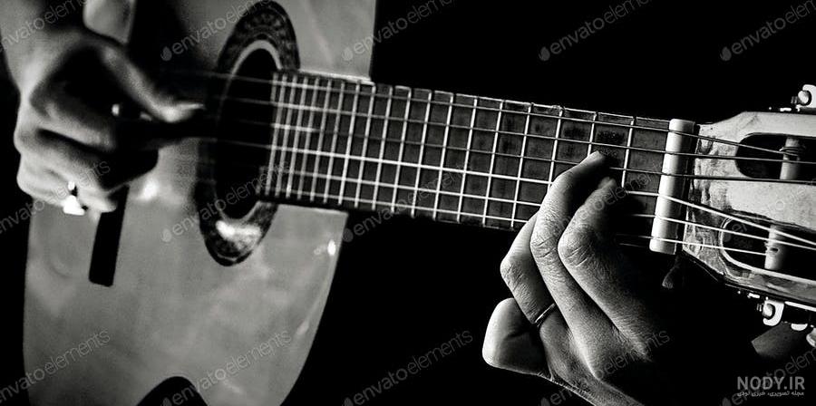 عکس سیاه و سفید گیتار عکس سیاه و سفید گیتار