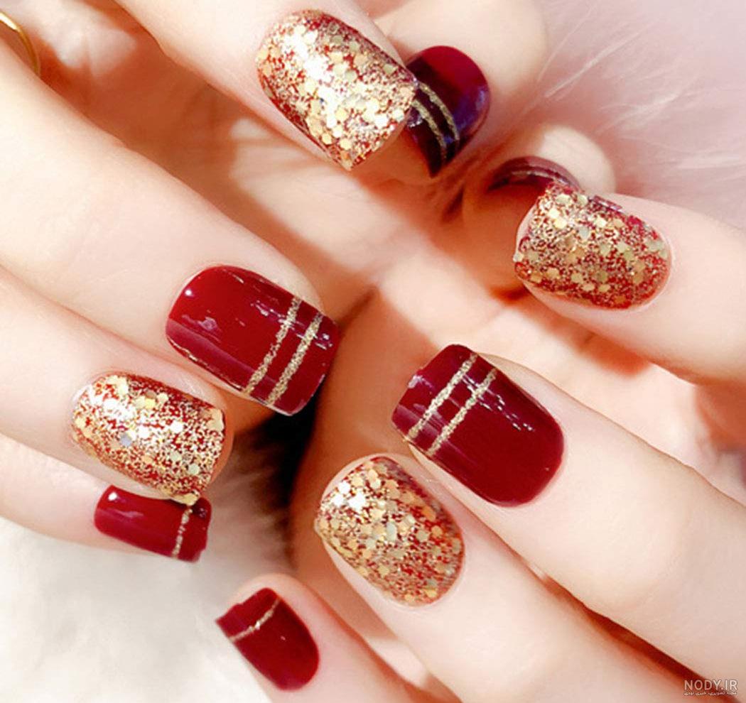 عکس طراحی ناخن با لاک قرمز