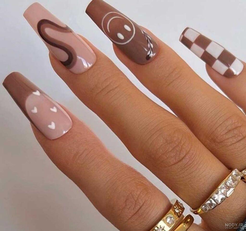 عکس ناخن دخترانه کیوت بلند