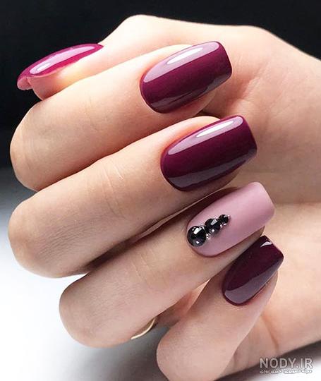 عکس ناخن زرشکی ساده عکس ناخن زرشکی ساده