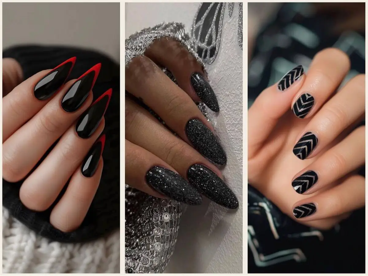عکس ناخن ژلیش سیاه سفید عکس ناخن ژلیش سیاه سفید