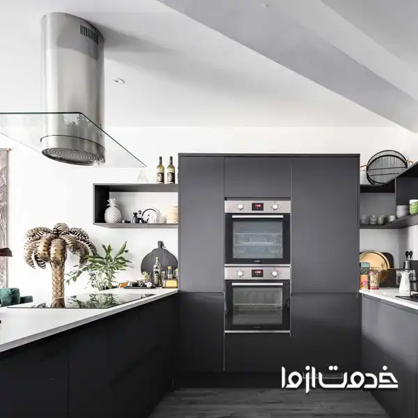 مشاهده بهترین مدل کابینت های گلاس سفید طوسی - نف دکور