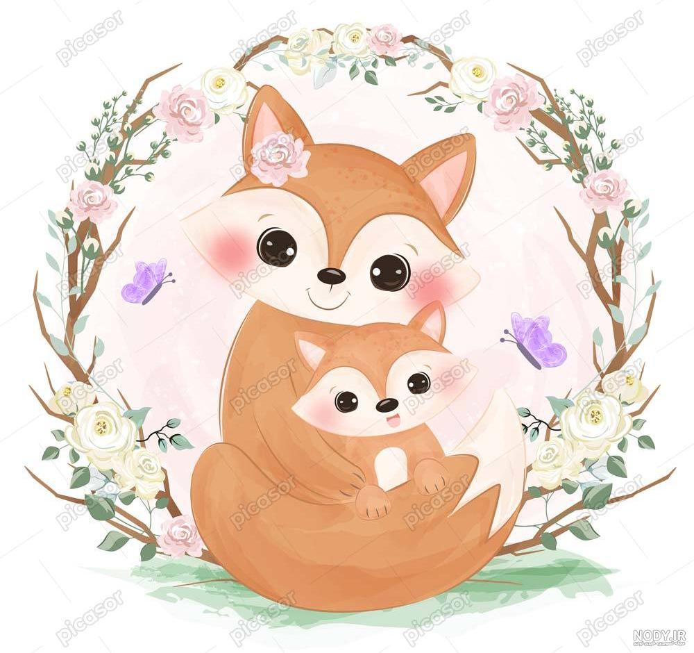 مارکت‌اینجا – تصویر گرافیکی روباه بامزه Kawaii