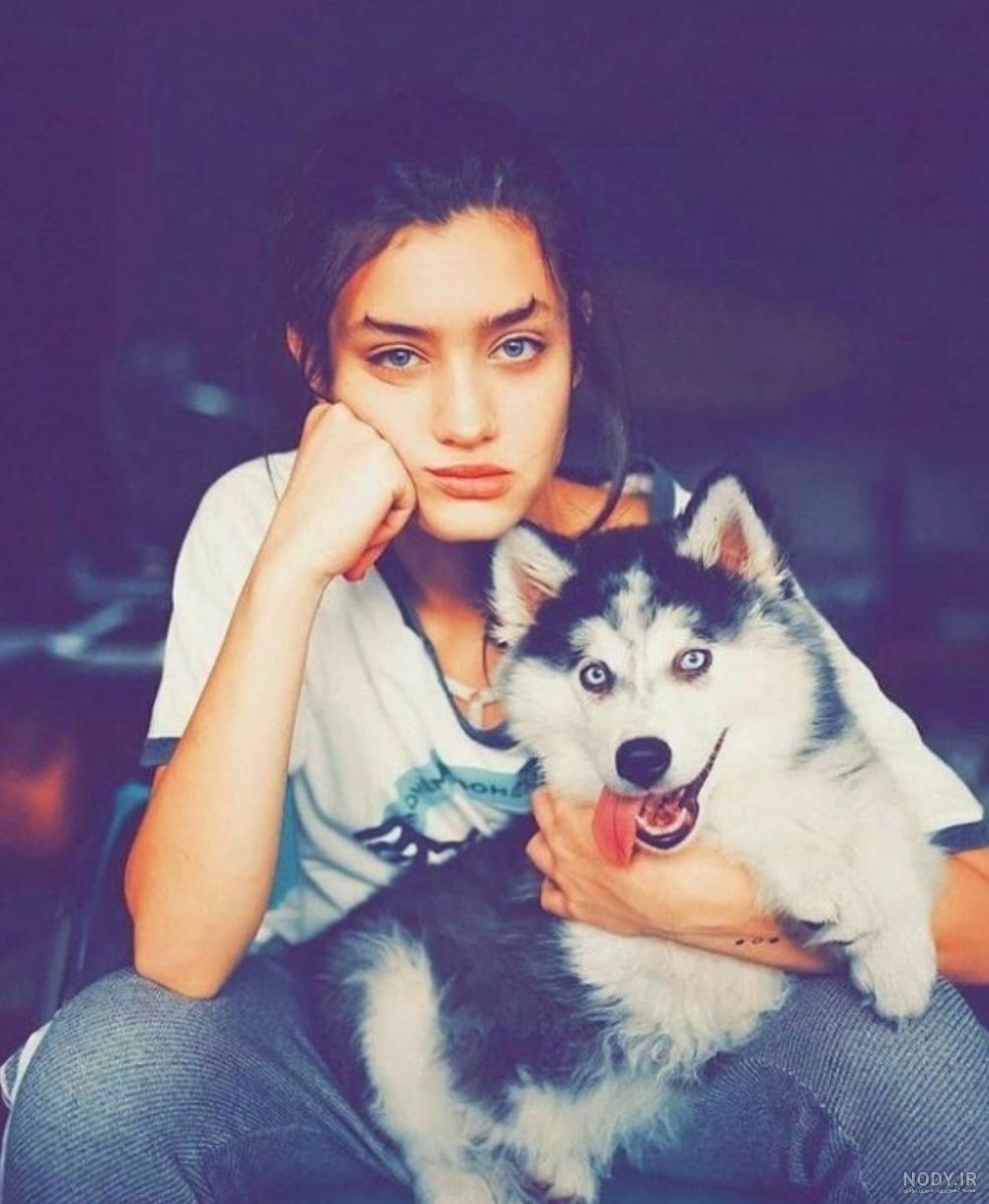 عکس پروفایل دختر با سگ ❤️ [ ست های قشنگ و دیدنی ]
