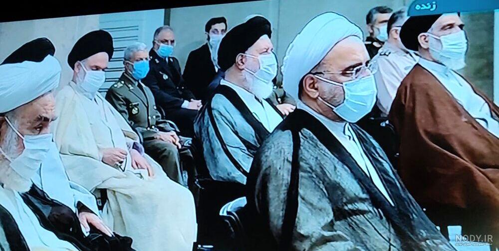 حضور علم‌الهدی پدر همسر آیت الله رییسی در مراسم تشییع پیکر رییس جمهور شهید  و همراهانش