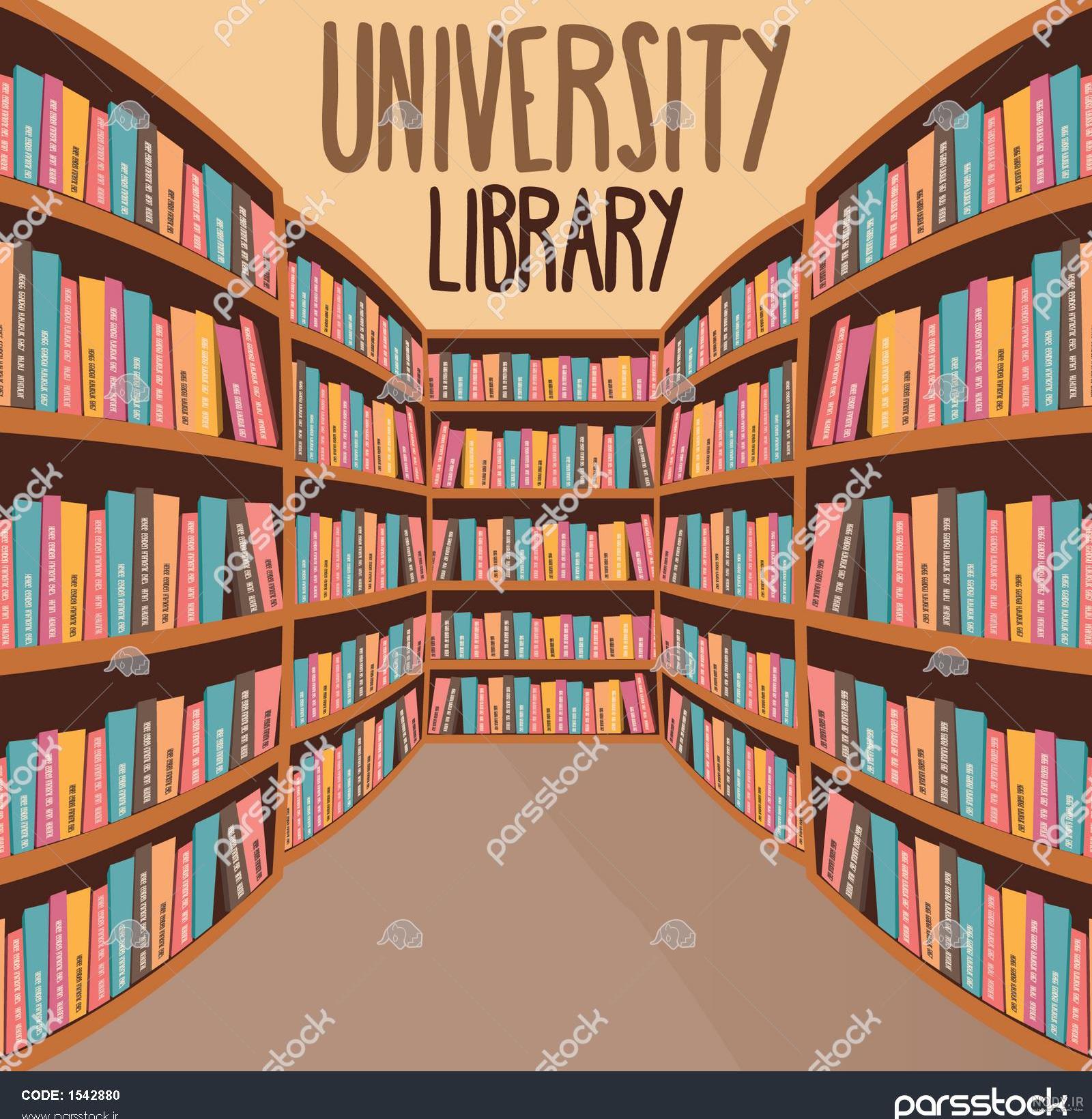 عکس استوک کتابخانه و قفسه های کتاب | بک گراند کتابخانه | فروشگاه دانلود  فایل پی کو
