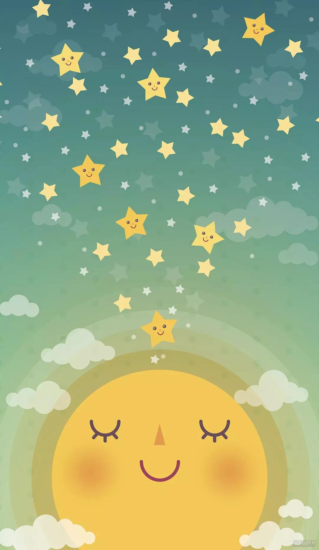 پس زمینه شب پر ستاره
