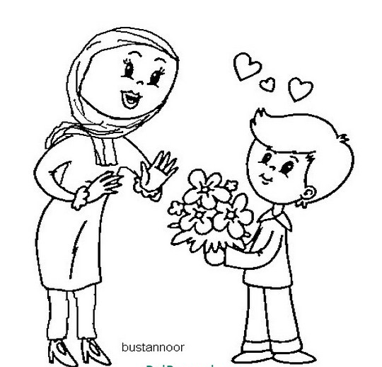 عکس مادر و دختر برای نقاشی