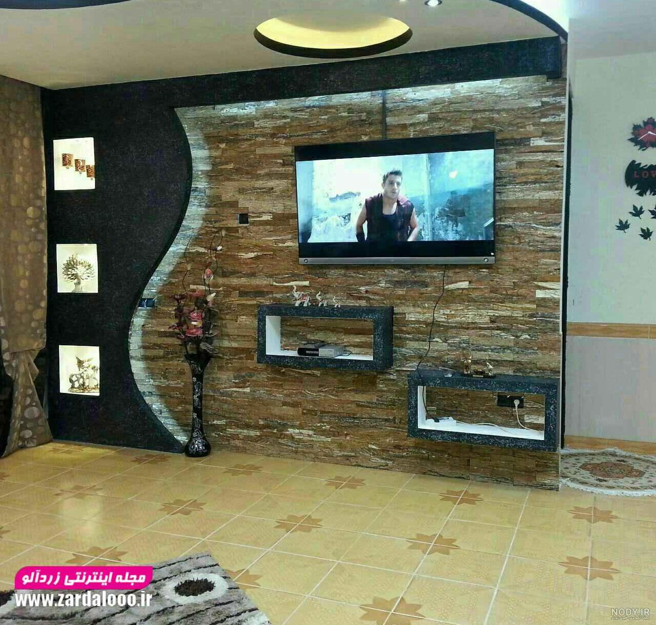عکس تی وی روم جدید و مدرن مناسب برای اجرا با گچ ،کناف و ام دی اف | مجله  اینترنتی زردآلو