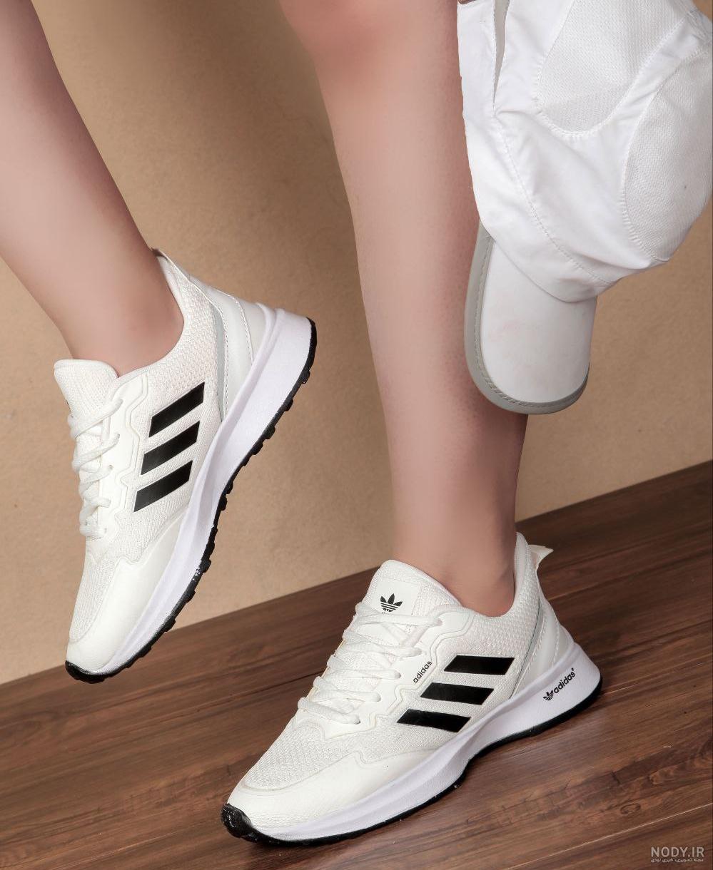 کفش اسپرت دخترانه سفید مشکی Adidas stan smith | کتونی برند کفش اسپرت دخترانه سفید مشکی Adidas stan smith | کتونی برند