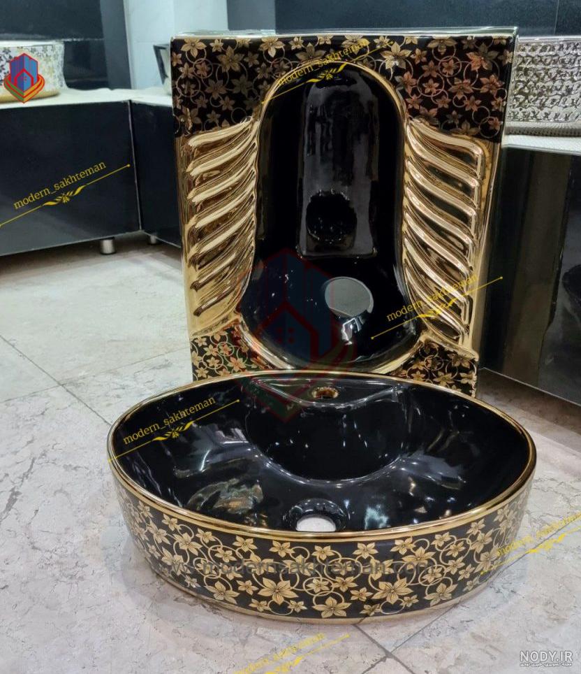عکس سنگ دستشویی طلا