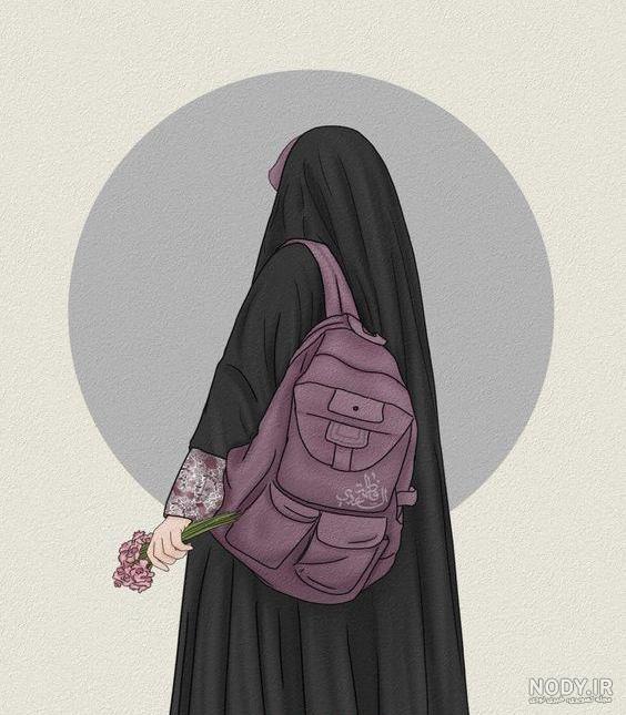 عکس پروفایل دخترانه مذهبی کارتونی - عکس نودی