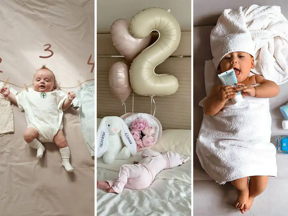 ایده عکس ماهگرد نوزاد در منزل 🐣👶🍼 - بابافت Babaft ایده عکس ماهگرد نوزاد در منزل 🐣👶🍼 - بابافت Babaft
