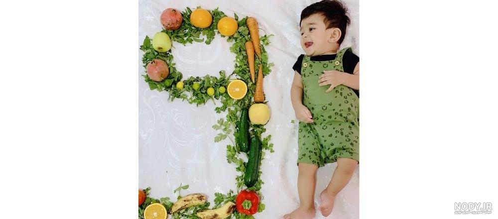 ایده عکس ماهگرد نوزاد پسر و دختر 1 تا 12 ماهگی در منزل | ماهگرد نوزاد با  شکلات