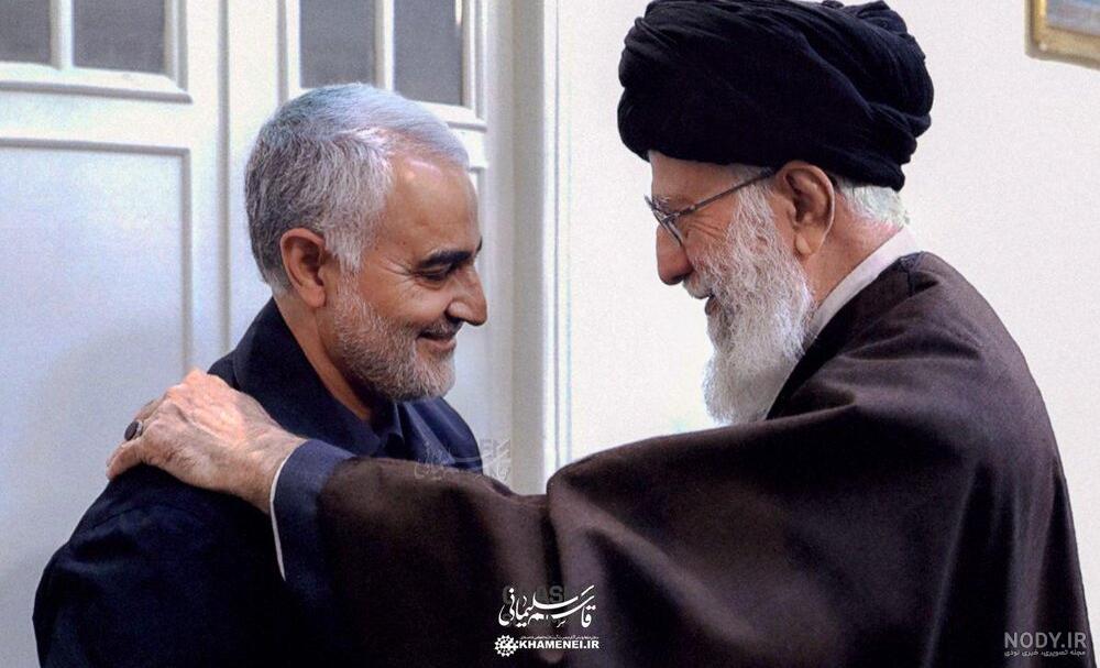 عکس حاج قاسم سلیمانی و رهبری