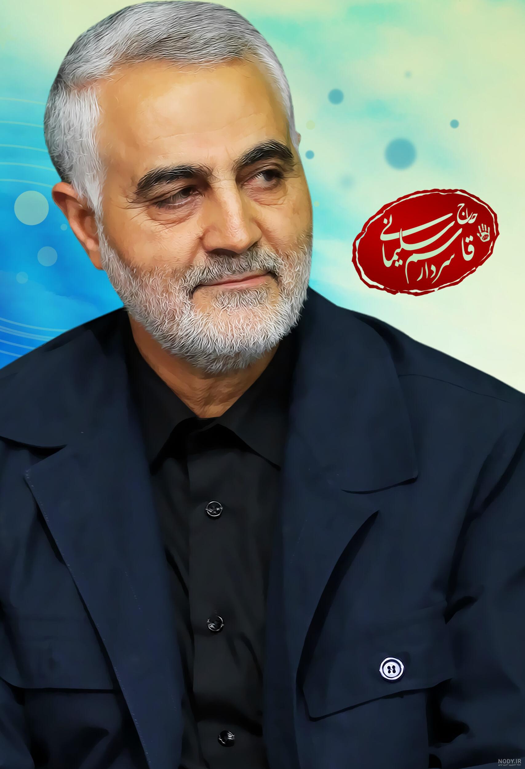 عکس سردار سلیمانی با لباس خادمی حرم