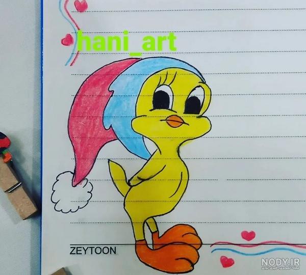 نقاشی کیوت و شاخ