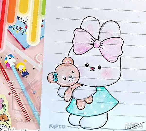 نقاشی کیوت و شاخ