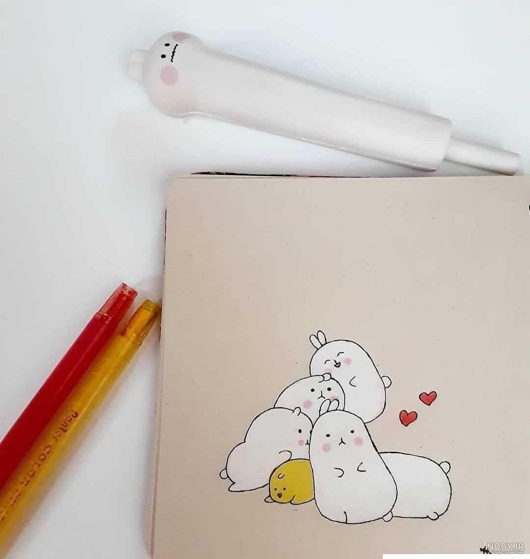 نقاشی کیوت و شاخ