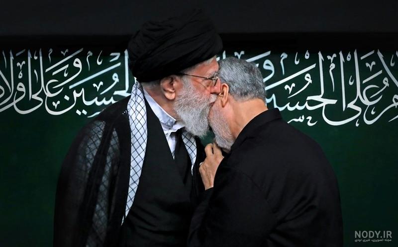 قاب عکس شهید حاج قاسم سلیمانی و رهبری (تخته شاسی) - شهدا مارکت