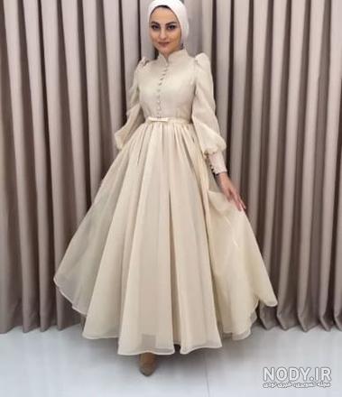 مدل لباس عروسکی بلند مجلسی + لباس عروسکی آستین پفی