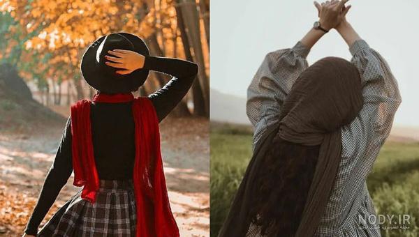 عکس دختر از پشت سر با موهای باز مشکی