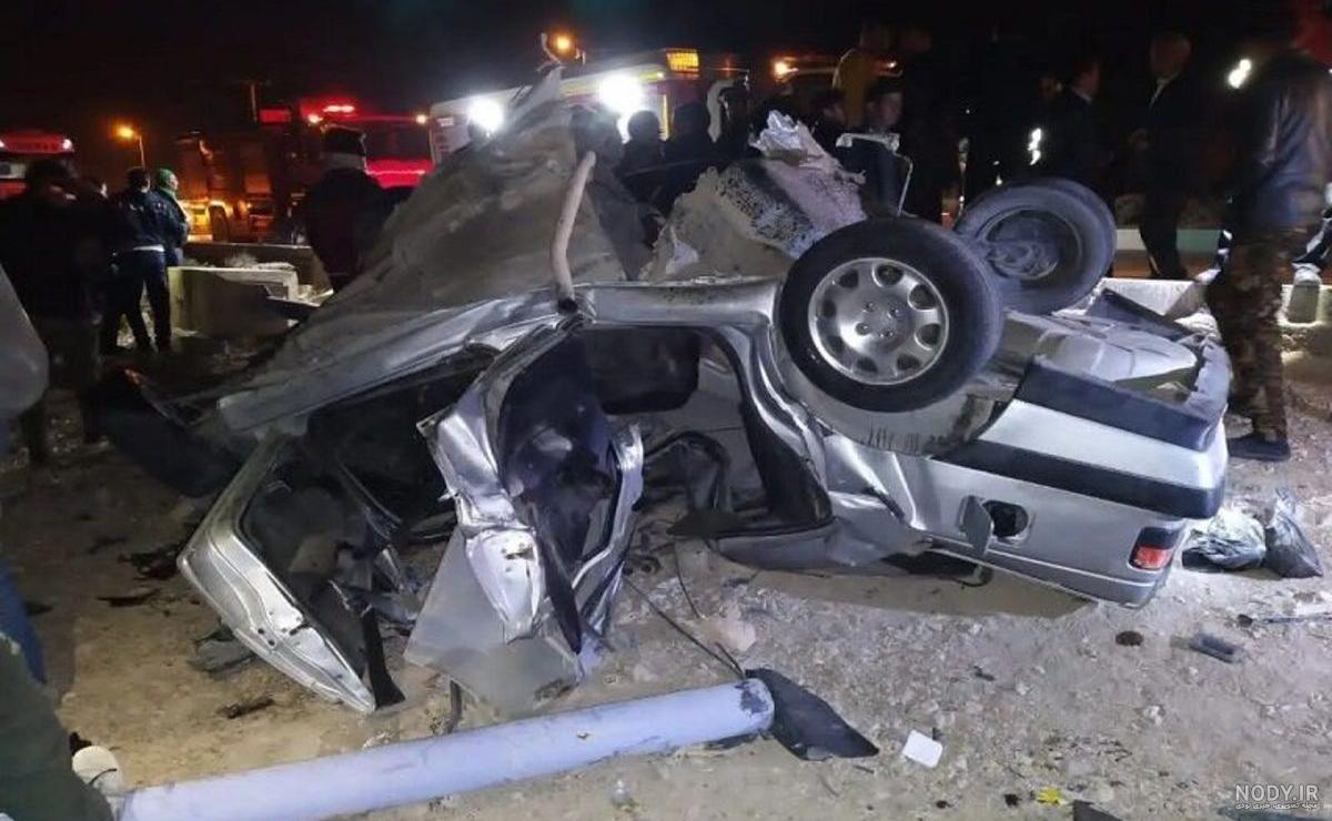 سقوط پژو پارس سفید از پل حادثه آفرید سقوط پژو پارس سفید از پل حادثه آفرید