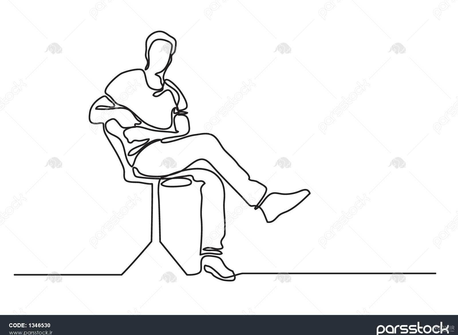 عکس نقاشی آدم نشسته