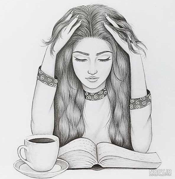 ۴۰ عکس نقاشی دخترانه جدید، ساده، زیبا، فانتزی و آسان برای پروفایل