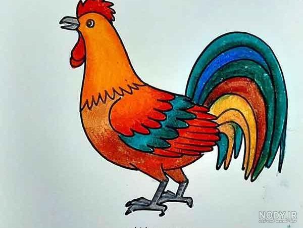 آموزش نقاشی خروس