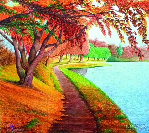 آموزش نقاشی منظره پاییز – آموزش نقاشی آبتین