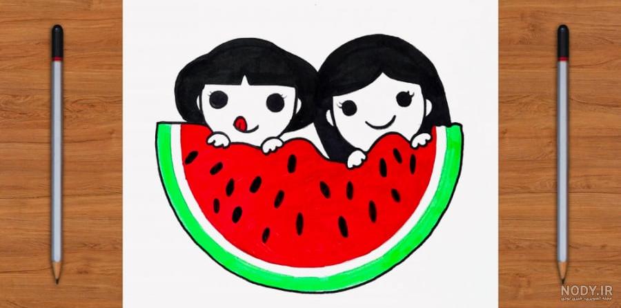 عکس نقاشی دخترانه برای شب یلدا