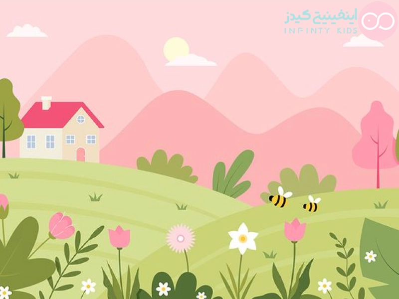 عکس نقاشی فصل بهار کودکانه