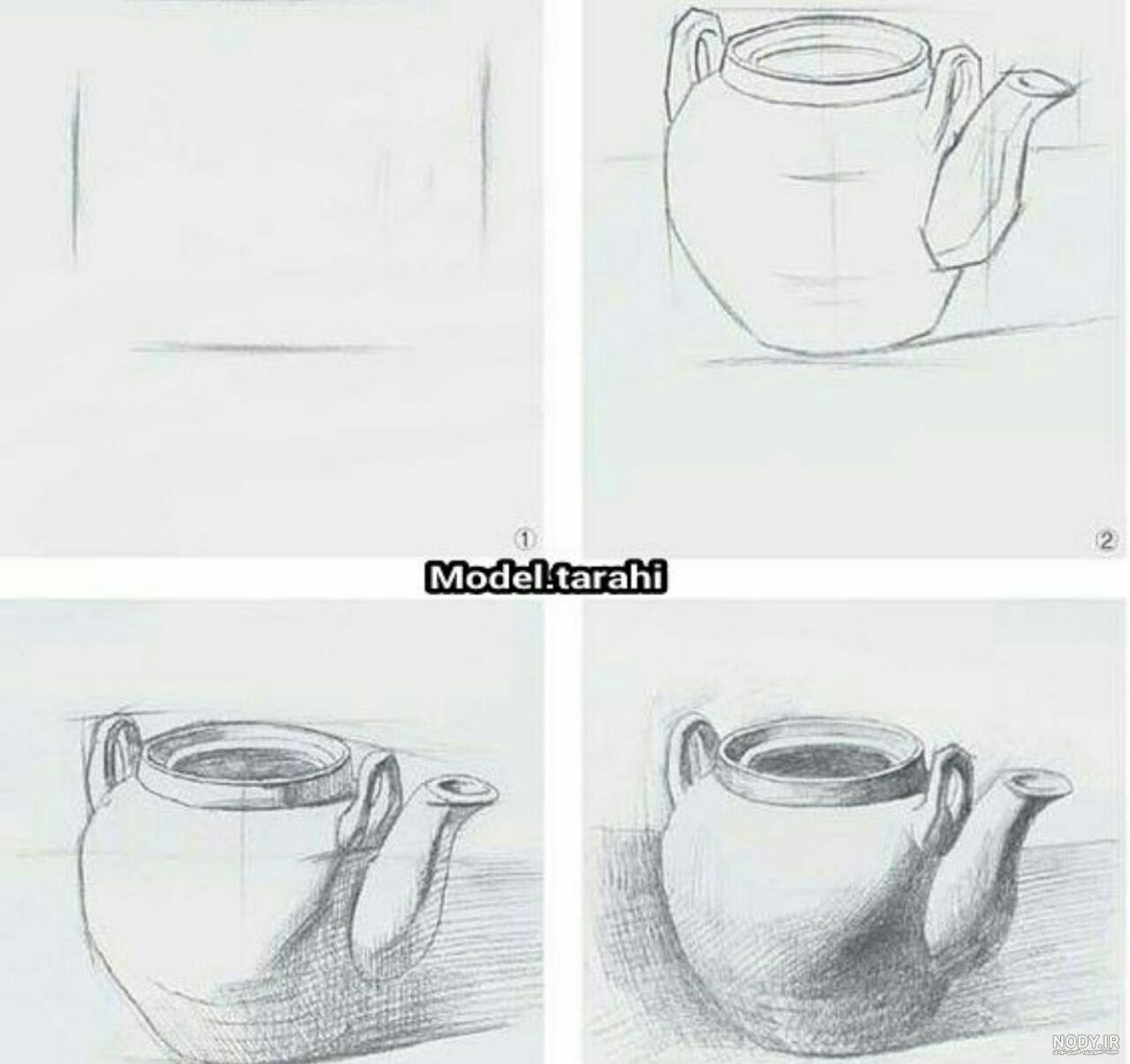 عکس نقاشی قوری ساده
