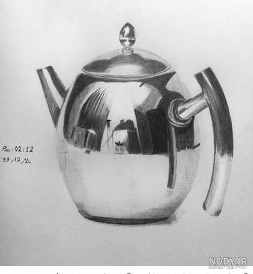 عکس نقاشی قوری ساده کودکانه