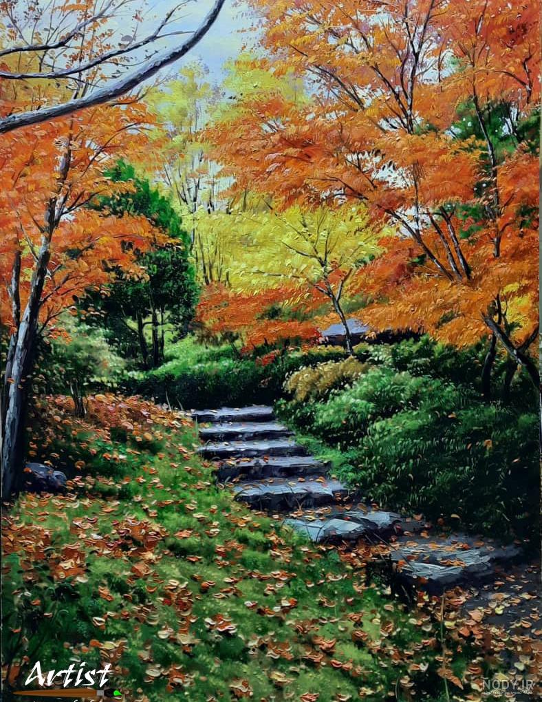 عکس نقاشی منظره پاییزی