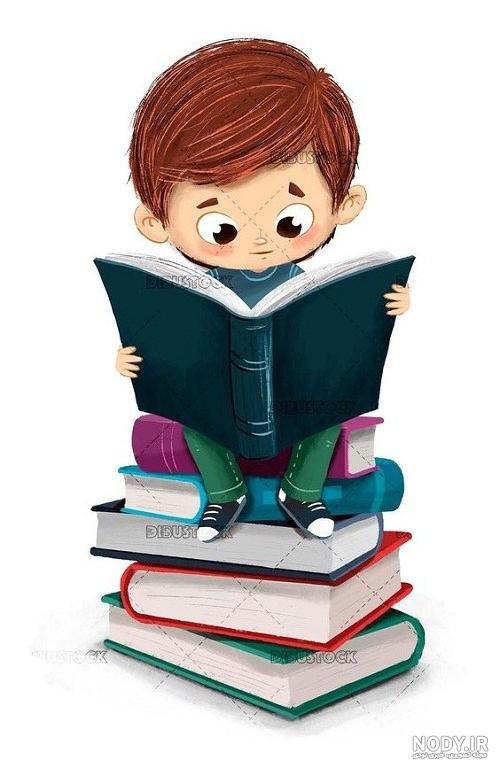 عکس نقاشی کتابخانه ساده