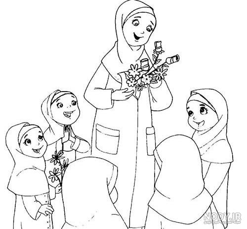 عکس نقاشی کودکانه برای روز معلم