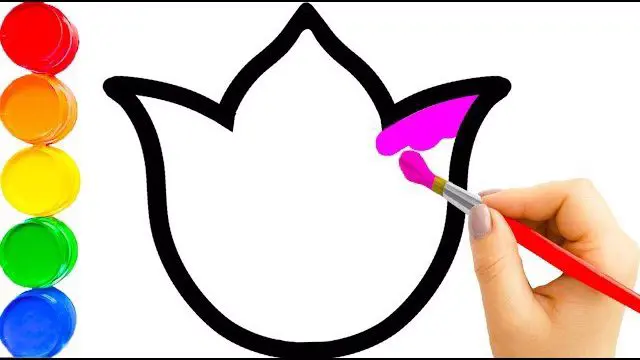عکس گل لاله قرمز برای نقاشی
