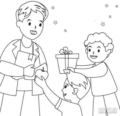 نقاشی روز معلم | 90 نقاشی کاردستی و کاریکاتور در مورد روز معلم - دلبرانه