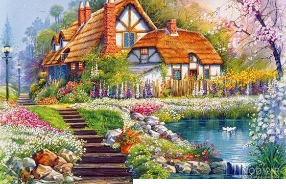 نقاشی طبیعت : 40 نقاشی ساده طبیعت برای رنگ آمیری کودکان