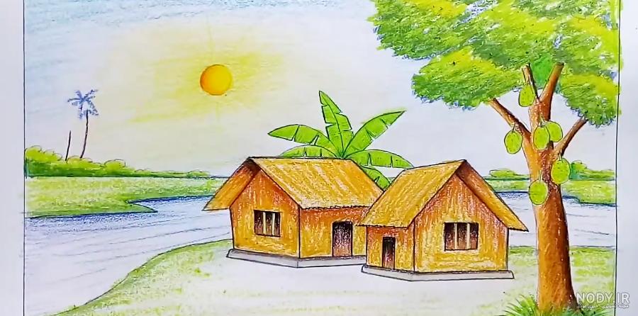 نقاشی طبیعت کودکانه؛ ۷۰ نقاشی ساده و جذاب برای کودکان - ستاره