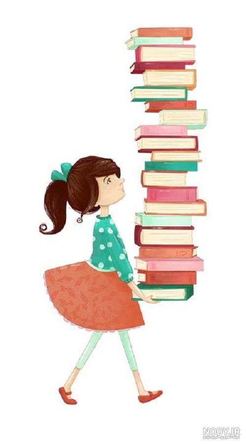 نقاشی کودکان با موضوع کتاب و کتابخانه | یابش؛ جستجوی دانش