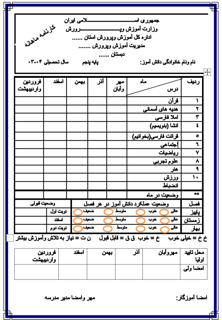 دانلود طرح لایه باز کارنامه | موکاپ - یِاهو مارکت
