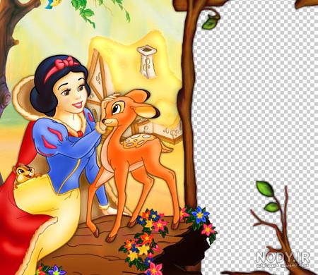 نقاشی سفید برفی در کنار خرگوش ها 1447607