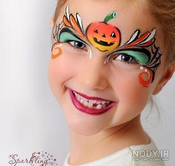 مدل های گریم و نقاشی صورت بچه گانه ترسناک مخصوص روز هالووین مدل های گریم و  نقاشی عکس بیست مدل گریم و نقاشی روی صورت کودکان